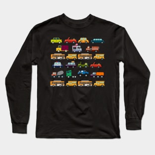 Cars Trucks and Busses Graphic Design Long Sleeve T-Shirt